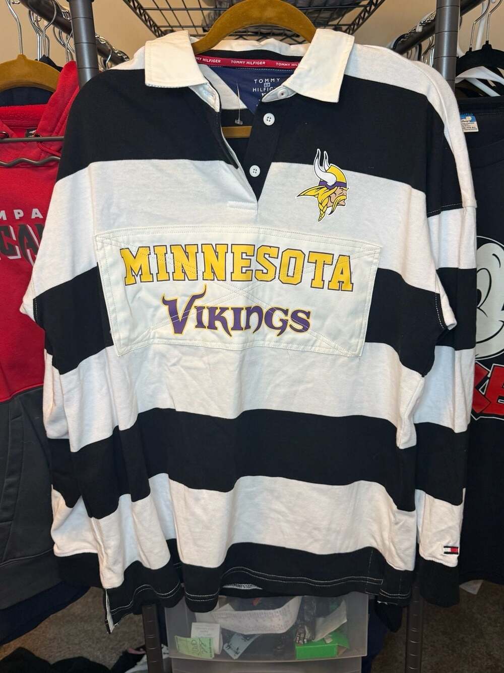 Tommy Hilfiger Minnesota Vikings NFL Long Sleeve Rugby Shirt